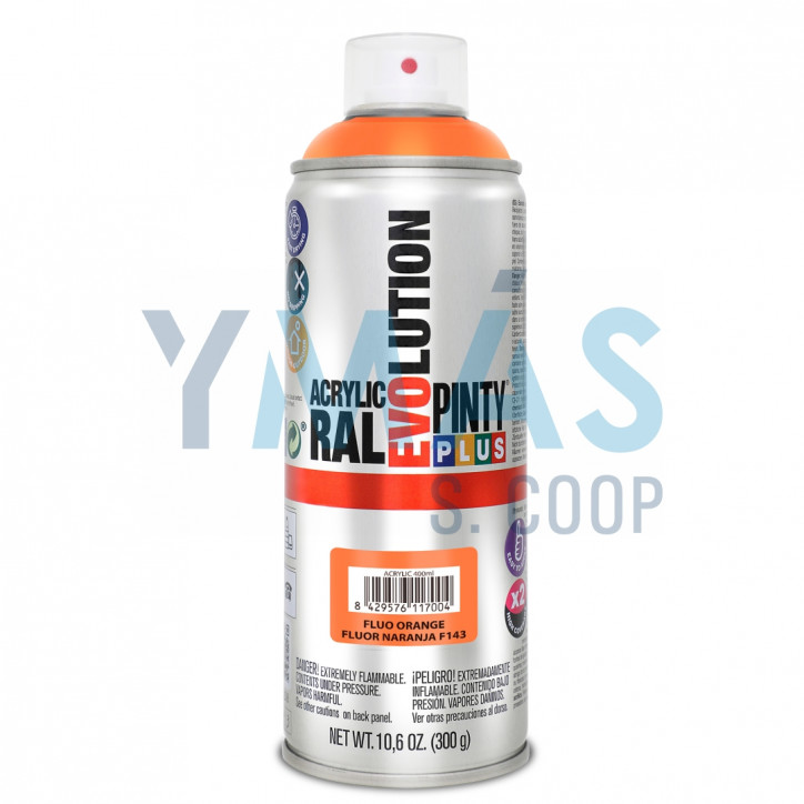 PINTURA SPRAY ACRILICA NARANJA FLUORESCENTE 400 ML