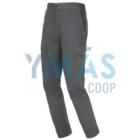 PANTALON ALGODON EASY STRETCH GRIS T-M 260GR