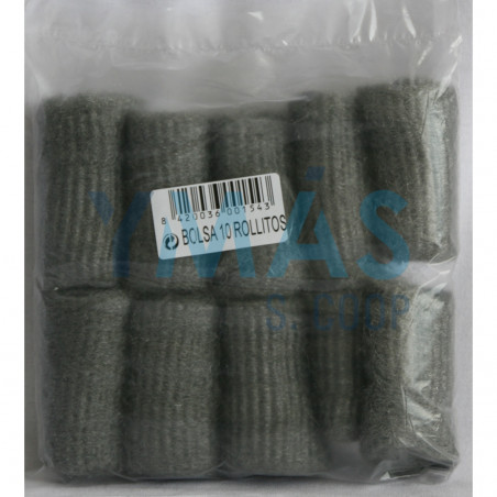 TORTA LANA ACERO PULIR FONTANERO 10 UNIDADES