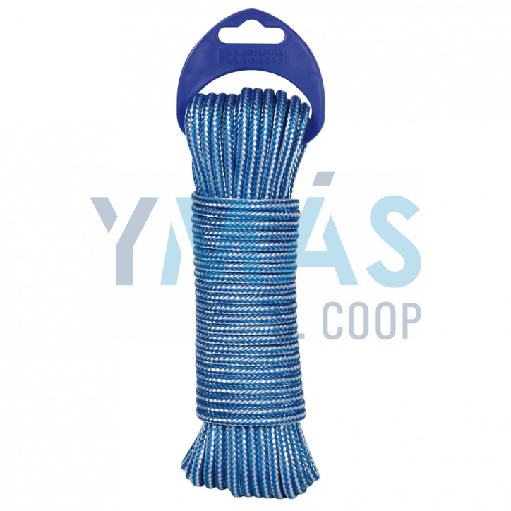 CUERDA POLIPROPILENO 4MM TEXTURADA AZUL/BLANCO 15M
