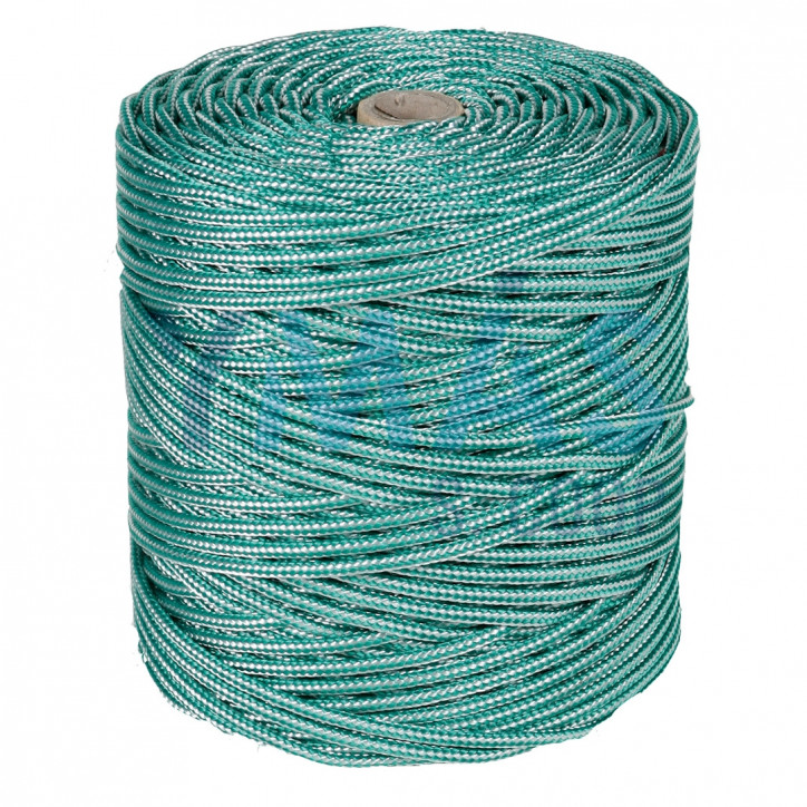 CUERDA POLIPROPILENO 4MM TEXTURADA VER/BLANCA 200M