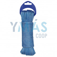CUERDA POLIPROPILENO 4MM TEXTURADA AZUL/BLANCO 25M