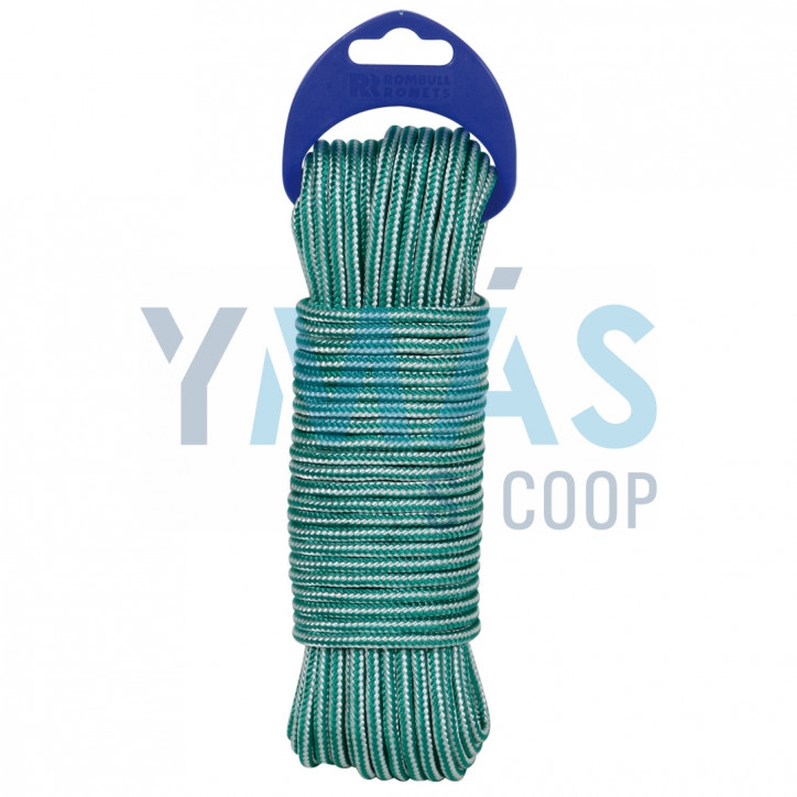 CUERDA POLIPROPILENO 4MM TEXTURADA VER/BLANCA 25 M