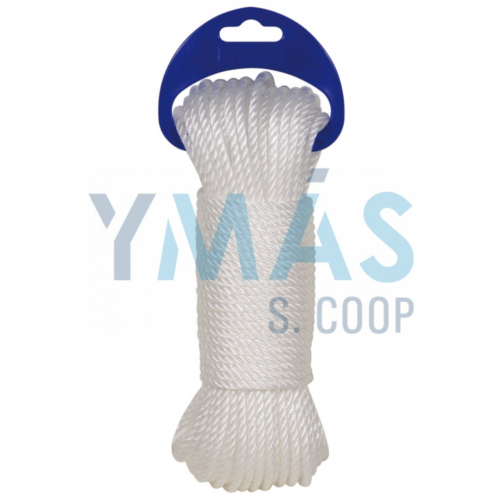 CUERDA CABLEADA POLIETILENO 4 CABOS 5MM BLANCO 10M