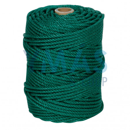 CUERDA CABLEADA POLIETILENO 4 CABOS 5MM VERDE 100M