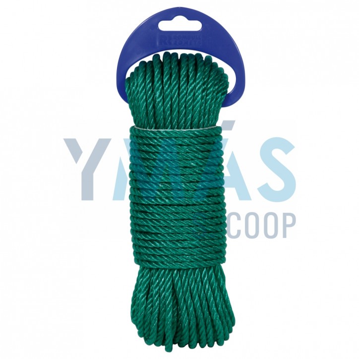 CUERDA CABLEADA POLIETILENO 4 CABOS 5MM VERDE 20 M