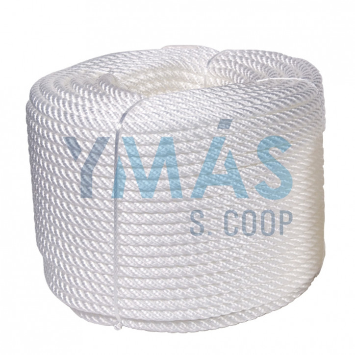 CUERDA CABLEADA POLIPROPIL 4 CABOS 5MM BLANCO 100M