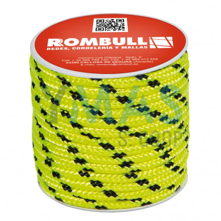CUERDA POLIESTER CON ALMA 6MM AMARILLO FLOUR 15M