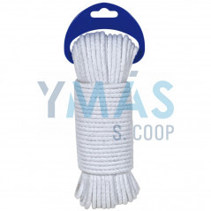 CUERDA ALGODON 4.5MM TRENZADA BLANCO 20M