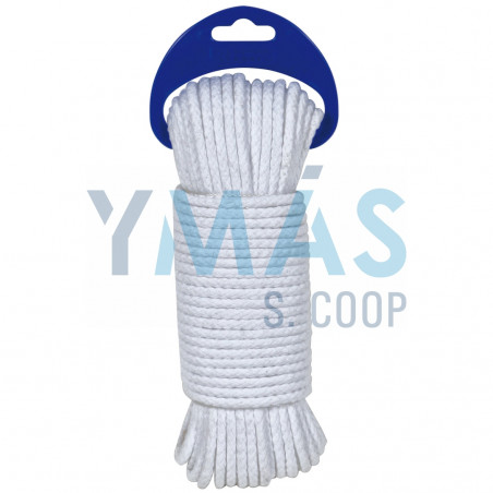 CUERDA ALGODON 4.5MM TRENZADA BLANCO 20M