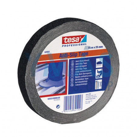 CINTA ANTIDESLIZANTE NEGRA 15M X 25MM