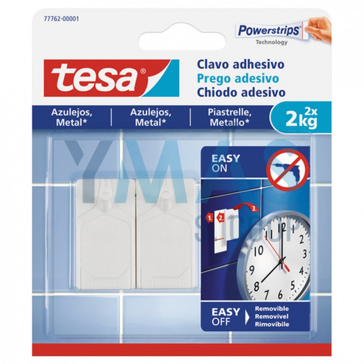 CLAVO ADHESIVO POWERSTRIPS AZULEJO HASTA 2KG 2UDS