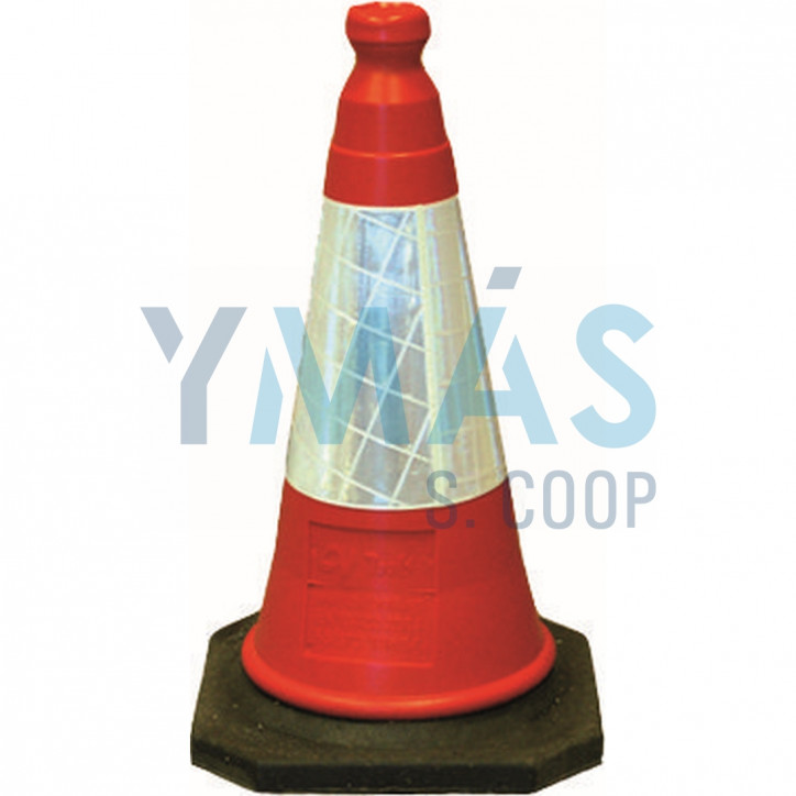 CONO SEÑALIZACION 50CM BANDA REFLECTANTE 2 PIEZAS