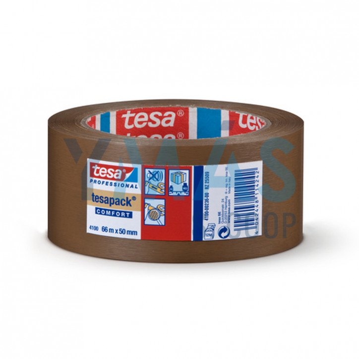 CINTA EMBALAJE PVC TESAPACK MARRON 66M X50MM