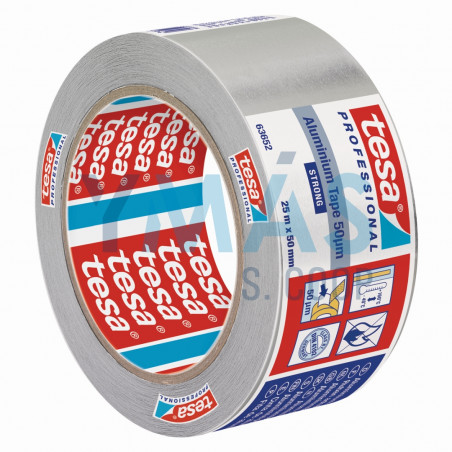 CINTA ADHESIVA ALUMINIO FUERTE 25M X 50MM