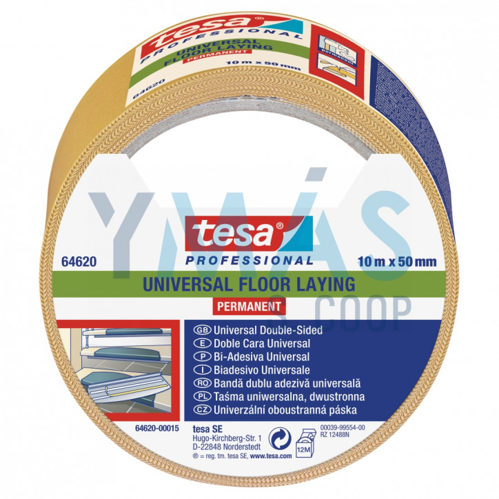 CINTA DOBLE CARA MOQUETAS 10M X 50MM