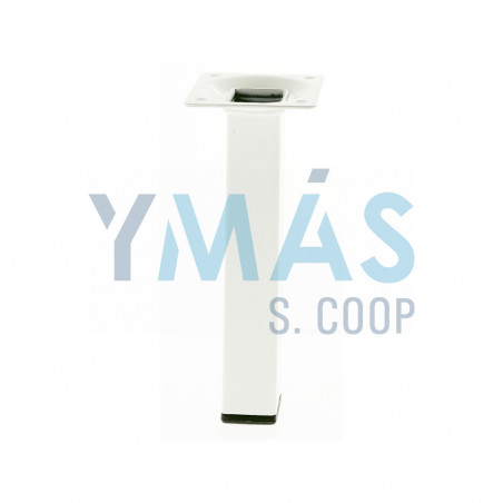 PATA MESA CUADRADA 25X25X100MM ACERO BLANCO