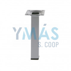 PATA MESA CUADRADA 25X25X700MM ACERO PLATA