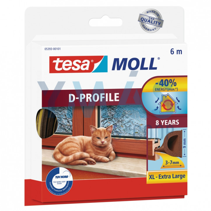 BURLETE CAUCHO PERFIL D MARRON 6M X 9MM