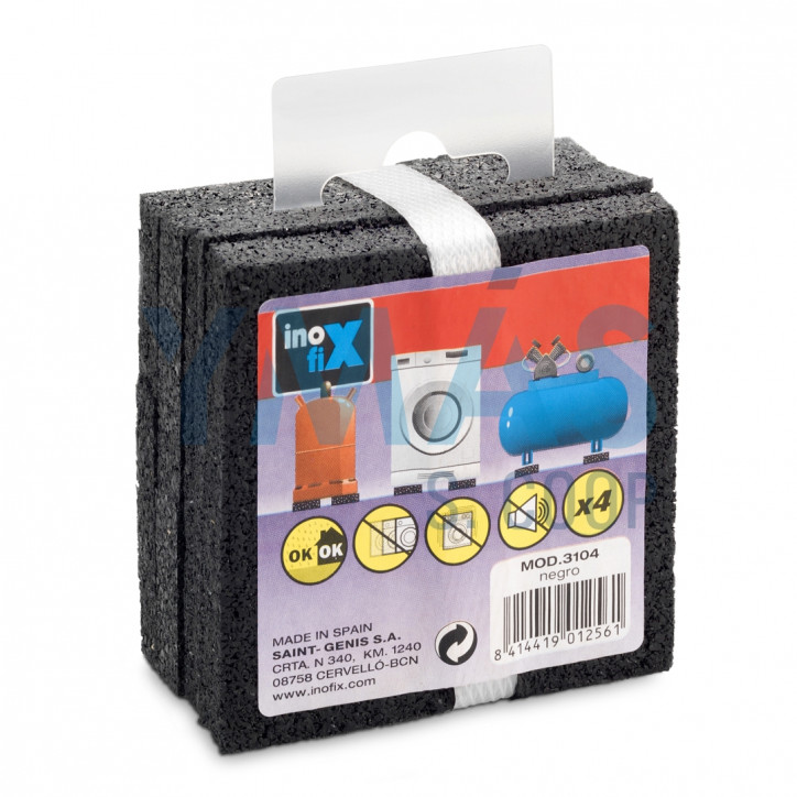 ALMOHADILLA ANTI-VIBRACION NEGRA 4 UNIDADES