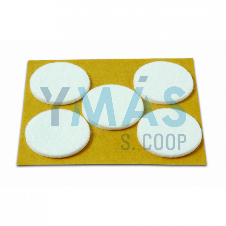 FIELTRO REDONDO ADHESIVO BLANCO 35MM 5 UNID