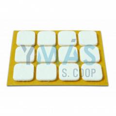 FIELTRO RECTANGULAR ADHESIVO BLANCO 20X23MM 12UDS