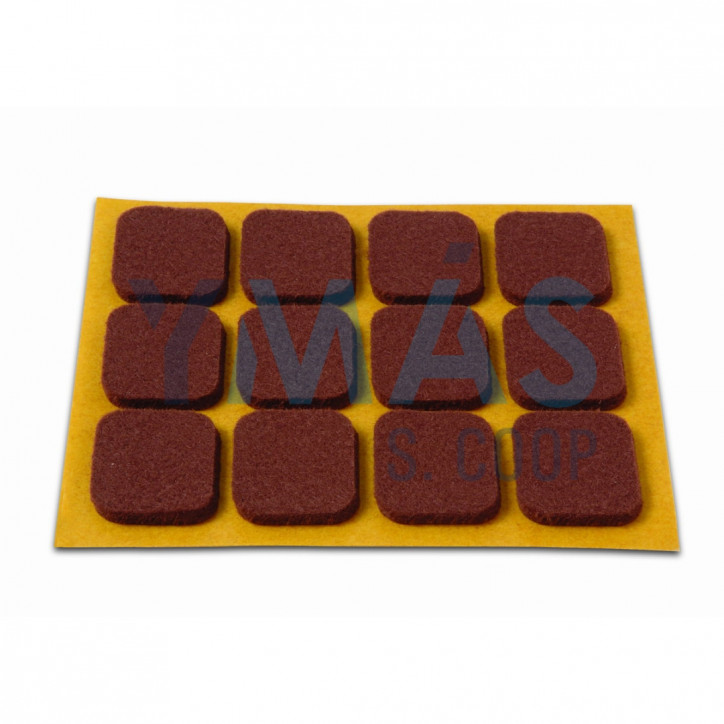FIELTRO RECTANGULAR ADHESIVO MARRON 20X23MM 12UDS