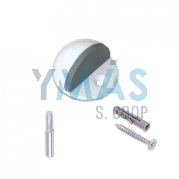 TOPE PUERTA CON PIVOTE Y TORNILLO LACADO BLANCO