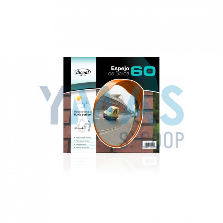 ESPEJO DE SALIDA EXTERIOR 60CMS CONVEXO POLICARB.