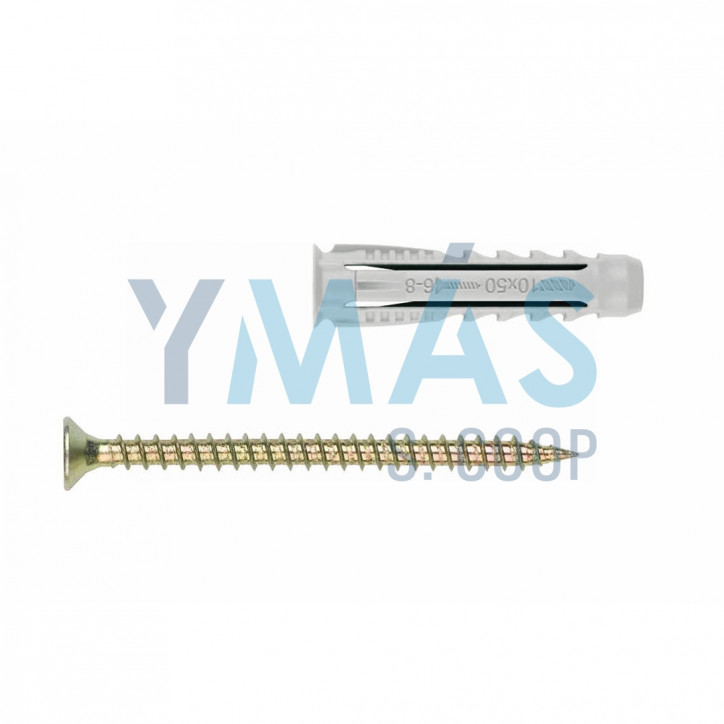 TACO NYLON C/TIRAFONDO 5X25 BLISTER 6 UNIDADES