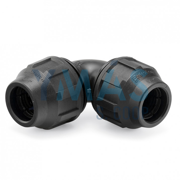 CODO BOCAS IGUALES PP PARA POLIETILENO 25MM