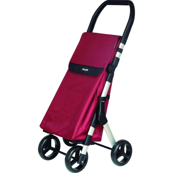 CARRO COMPRA 4RUEDAS MUUVI PLEGABLE GRANATE ALUMINIO DUETT