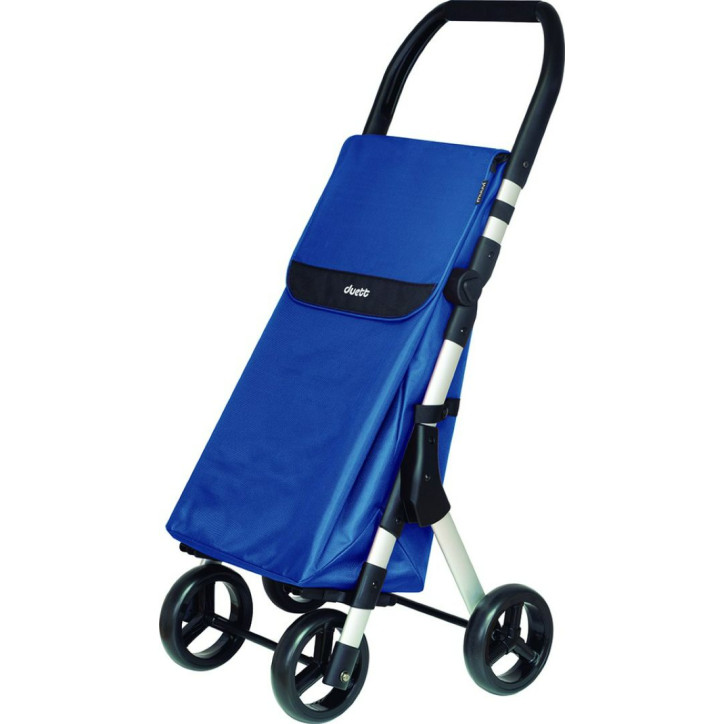 CARRO COMPRA 4 RUEDAS MUUVI PLEGABLE AZUL ALUMINIO DUETT