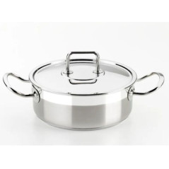 CACEROLA PROFESIONAL INOX CON TAPA 18 CM BRA