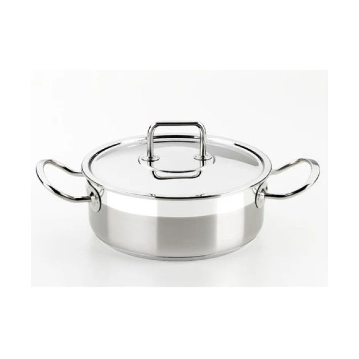 CACEROLA PROFESIONAL INOX CON TAPA 22 CM BRA