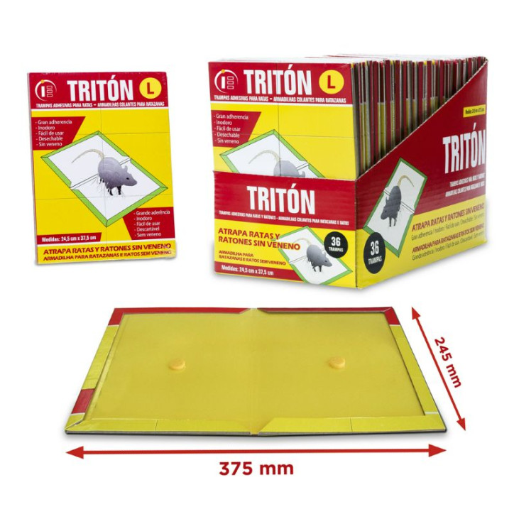 TRAMPA ADHESIVA RATAS-RATONES 24,5X37,5 cm TRITON