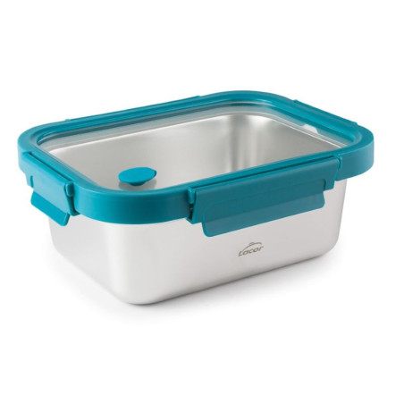HERMETICO ACERO INOX TAPA CRISTAL RECTANGULAR ETERN 1200 ML LACOR