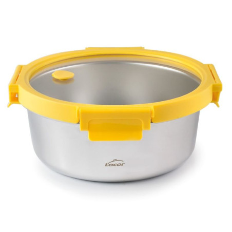HERMETICO INOX TAPA CRISTAL ETERN REDONDO 1500 ML LACOR