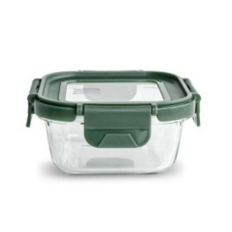 HERMETICO ALAS BOROSILICATO CUADRADO TAPA VIDRIO 320 ML IRIS