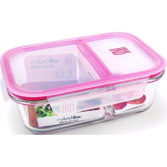 HERMETICO CRISTAL TAPA POLIPROPILENO RECTANG 2 COMPARTIMENTOS 1360ML (530+830 ML) IRIS