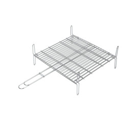PARRILLA DOBLE ACERO REFORZADA 50X50X12 CM SAUVIC