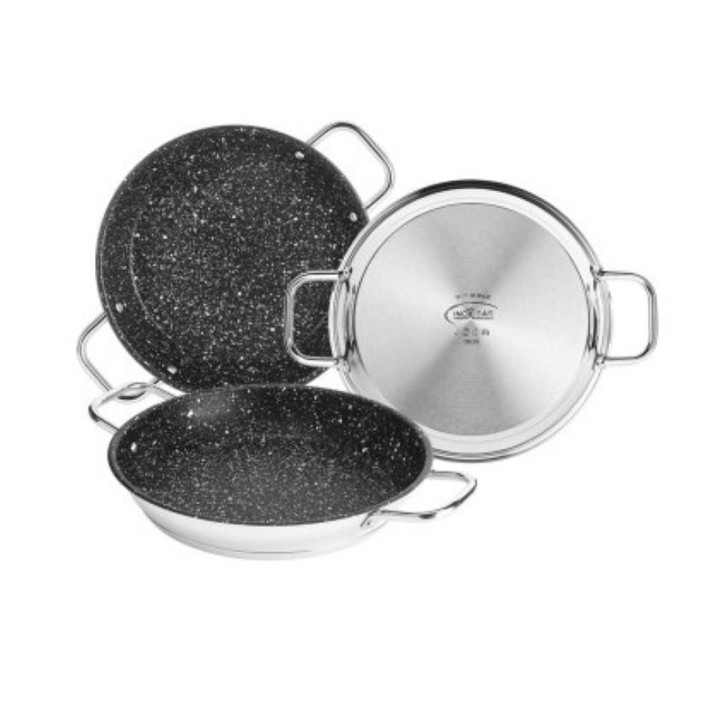 PAELLERA ACERO ASAS INOX INDUCCION PIEDRA 32 CM INOXIBAR PAELLERA ACERO ASAS INOX INDUCCION PIEDRA 32 CM INOXIBAR